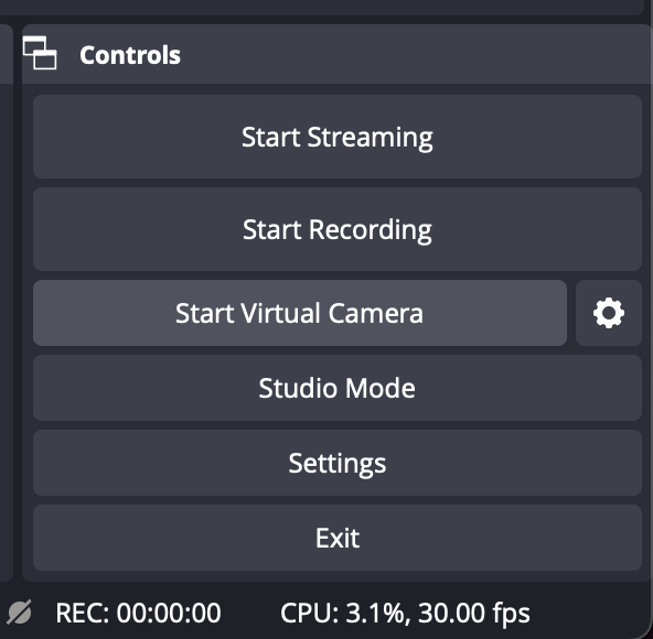 Virtual Cam button